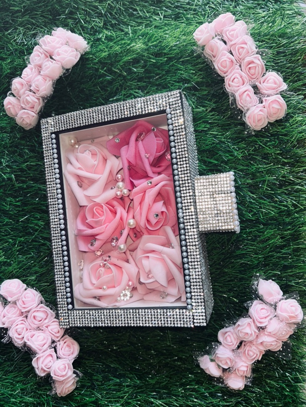 Elegant Pink Rose Hair Clip Set - Women Accessories Hair Accessories